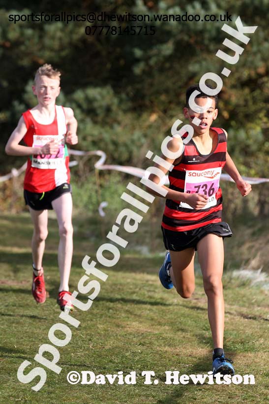 Boys under-13s, 2016 National Cross Country Relays, Berry Hill Park, Mansfield. Photo: David T. Hewitson/Sports for All Pics